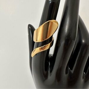 18K Gold Plated Spiral Geometric Open Ring